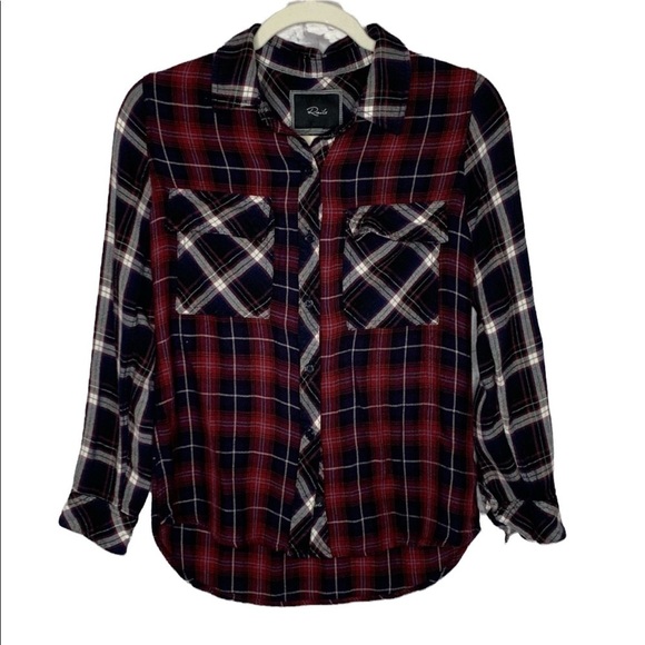 Rails Plaid Flannel Button Down T-Shirt - Picture 1 of 13